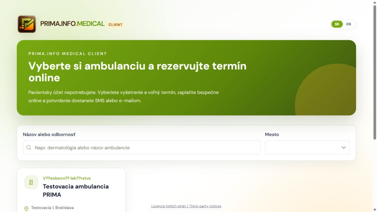 Katalóg ambulancií